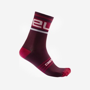 Burgundy / White Rawlings PROLOGO 15 Men Socks | 8450QBAUK