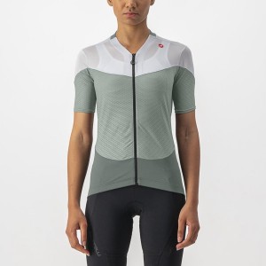 Green / White Rawlings GRADIENT COLOR BLOCK Women Jersey | 7428SILFW