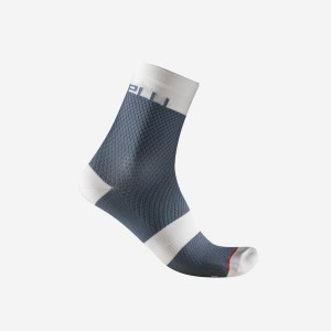 Light Grey Blue / White Rawlings VELOCISSIMA 12 Women Socks | 6201JGOUN