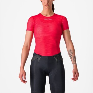 Red Rawlings PRO MESH W SHORT SLEEVE Women Base Layer | 8096ZPVGQ