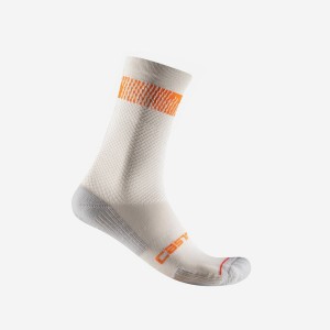 Silver / Orange Red Rawlings UNLIMITED 18 Men Socks | 5701VESCP