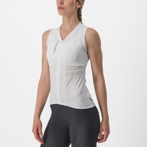 White / Black Rawlings ANIMA 4 SLEEVELESS Women Jersey | 5362AMNWK