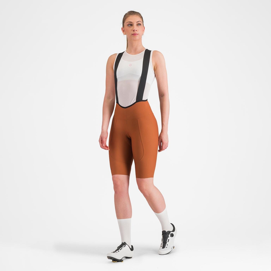 Beige Rawlings ESPRESSO W DT Women Bib Shorts | 9276VDLWG