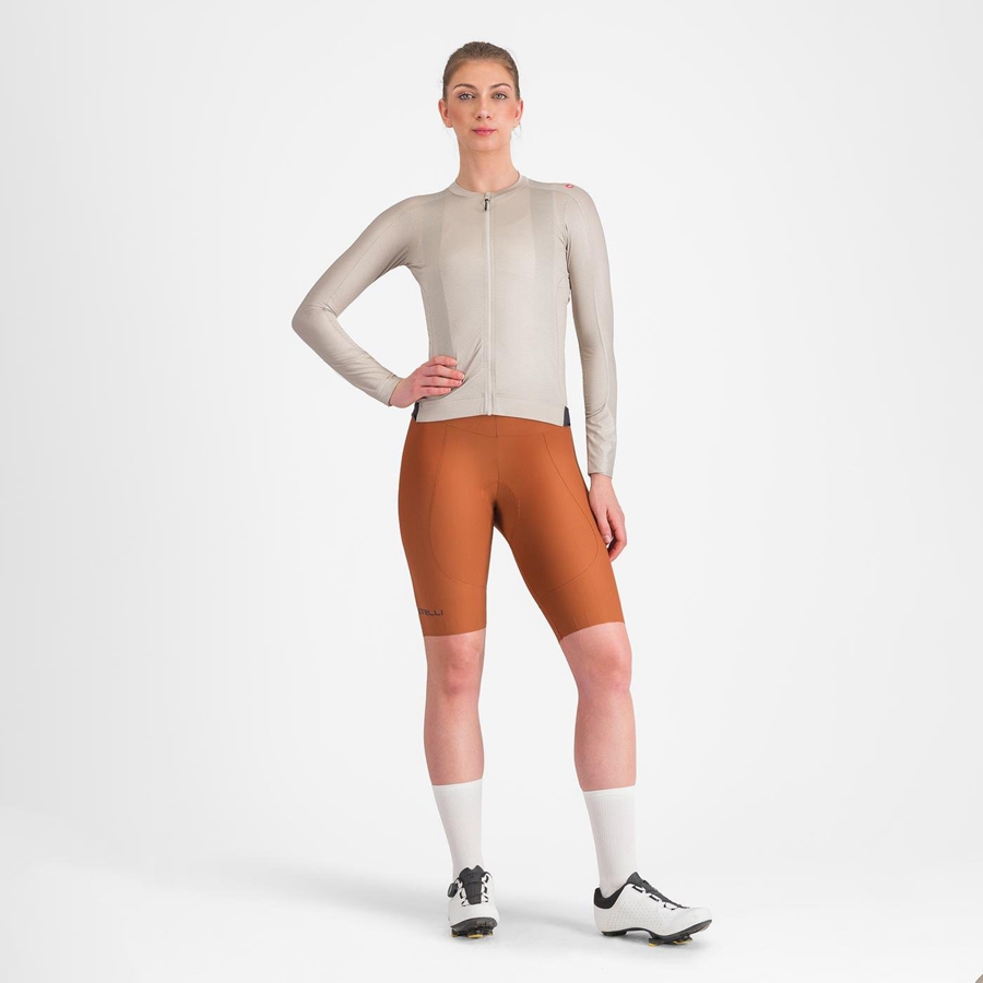 Beige Rawlings ESPRESSO W DT Women Bib Shorts | 9276VDLWG