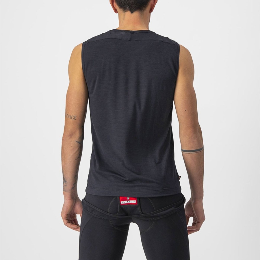 Black Rawlings BANDITO WOOL SLEEVELESS Men Base Layer | 1467OEQBR