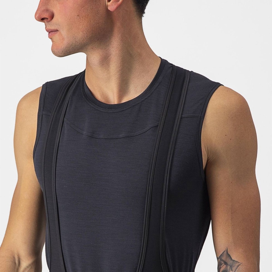 Black Rawlings BANDITO WOOL SLEEVELESS Men Base Layer | 1467OEQBR