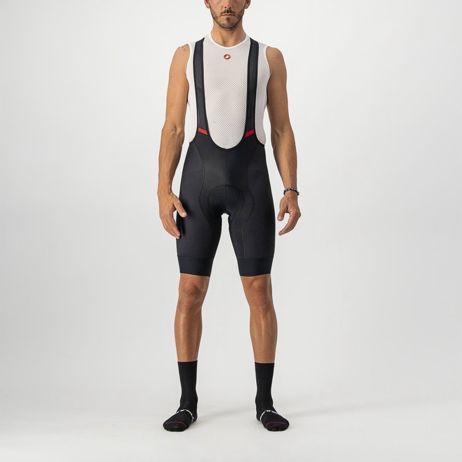 Black Rawlings COMPETIZIONE Men Bib Shorts | 0983BFSUQ