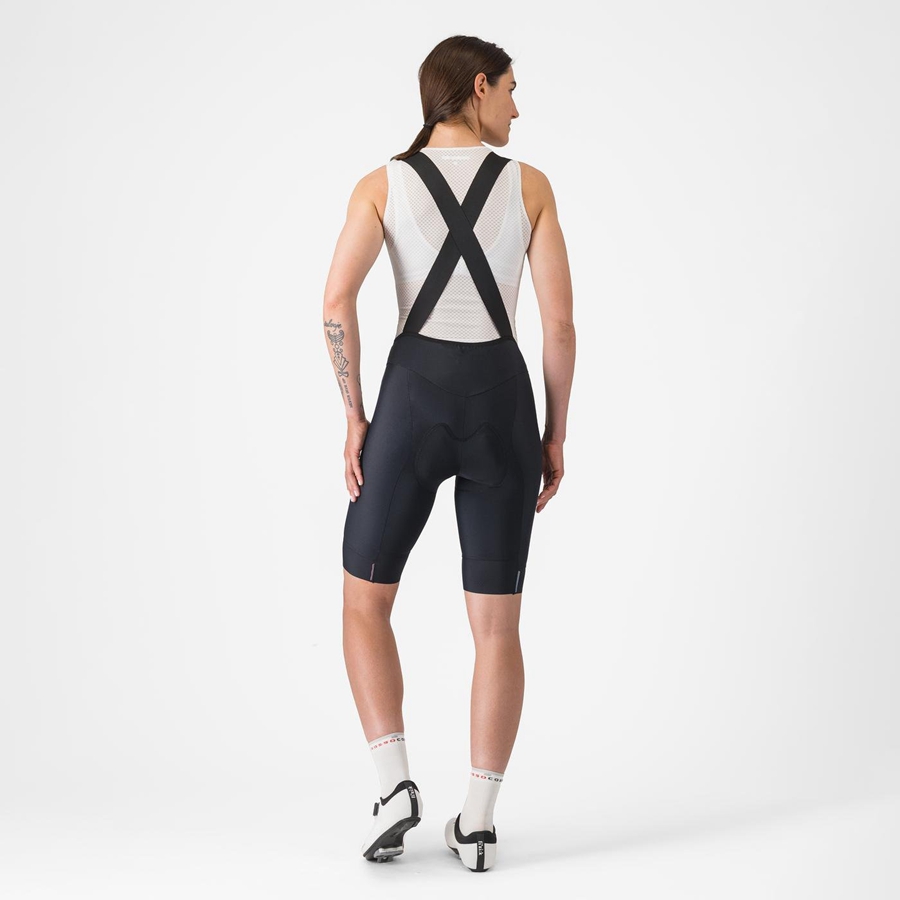 Black Rawlings ESPRESSO W DT Women Bib Shorts | 9608TFAHI