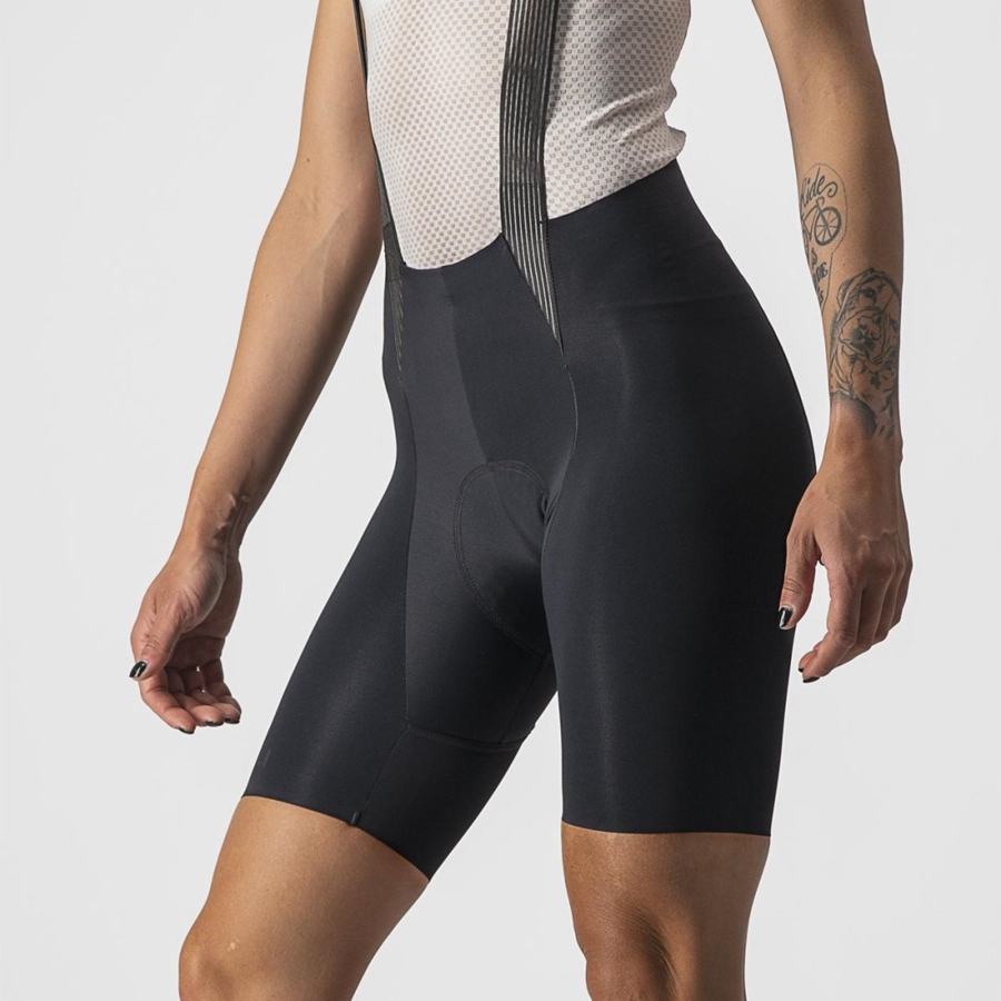 Black Rawlings FREE AERO RC W Women Bib Shorts | 4830ZBXDS