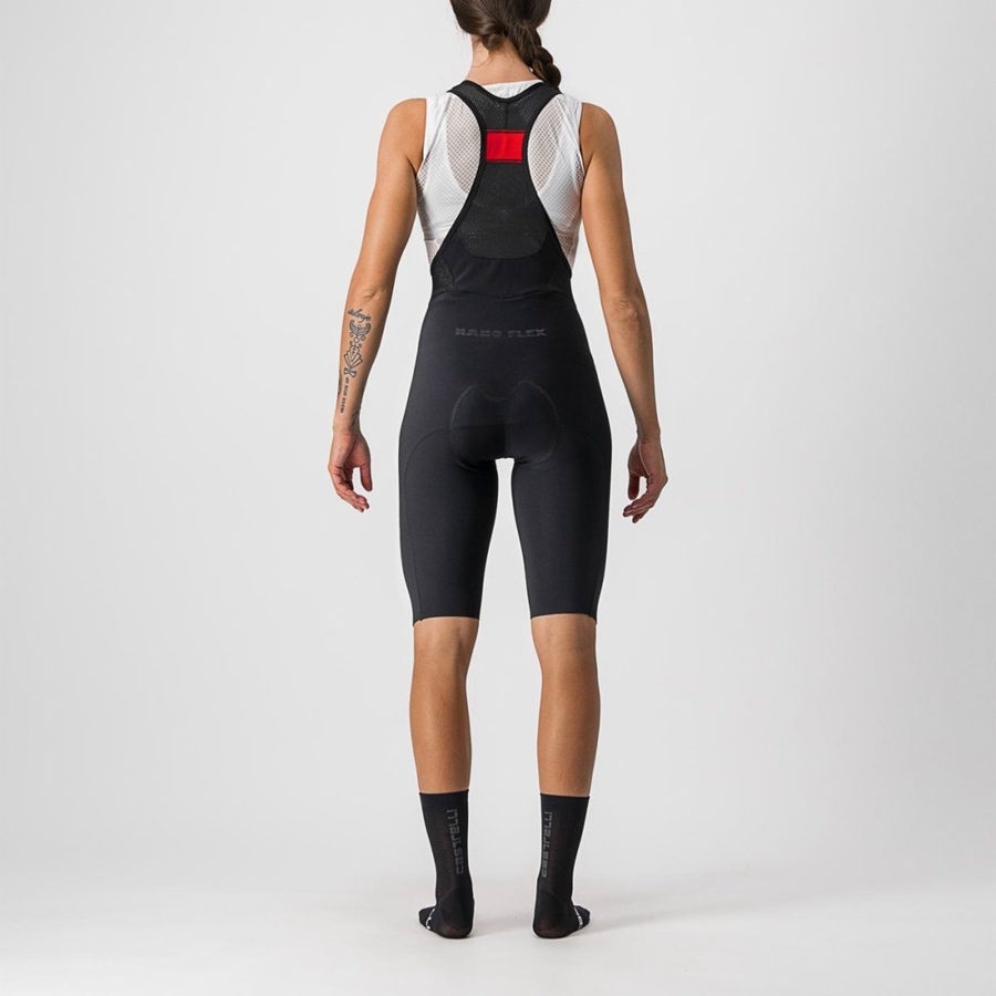 Black Rawlings OMLOOP NANO W Women Bib Shorts | 6845IPFLY