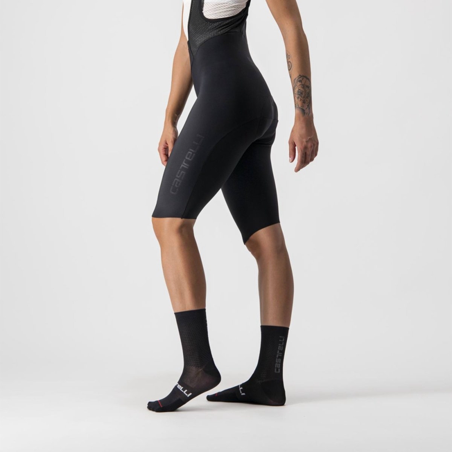 Black Rawlings OMLOOP NANO W Women Bib Shorts | 6845IPFLY