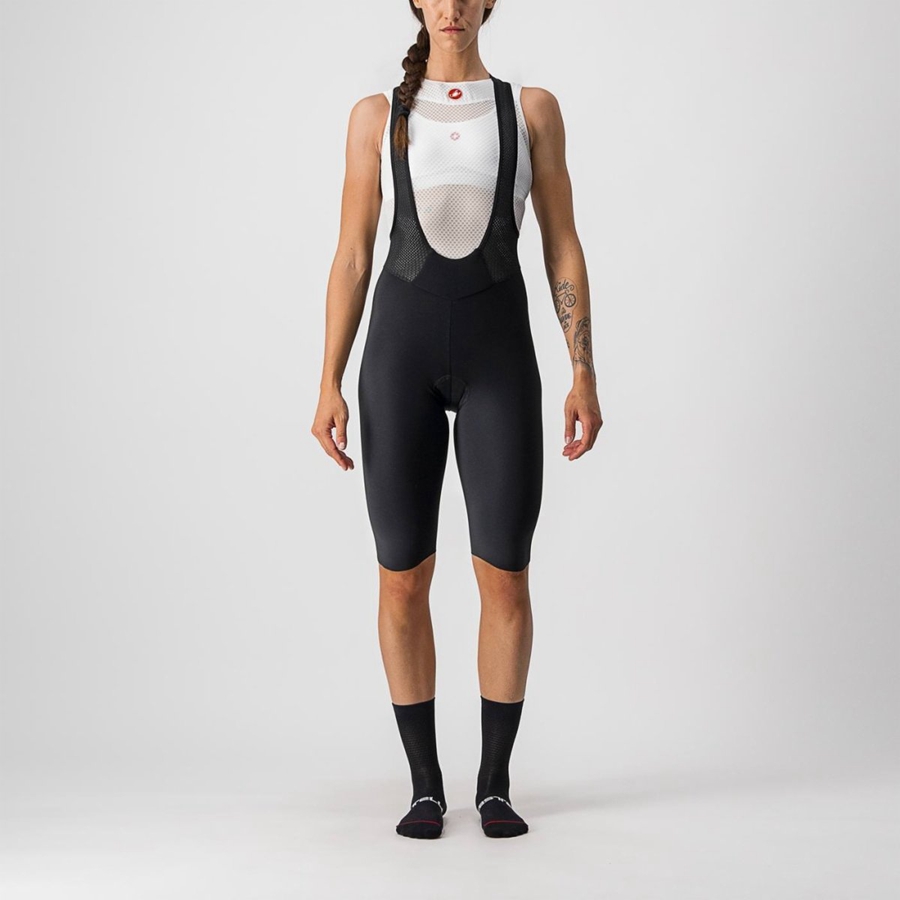 Black Rawlings OMLOOP NANO W Women Bib Shorts | 6845IPFLY