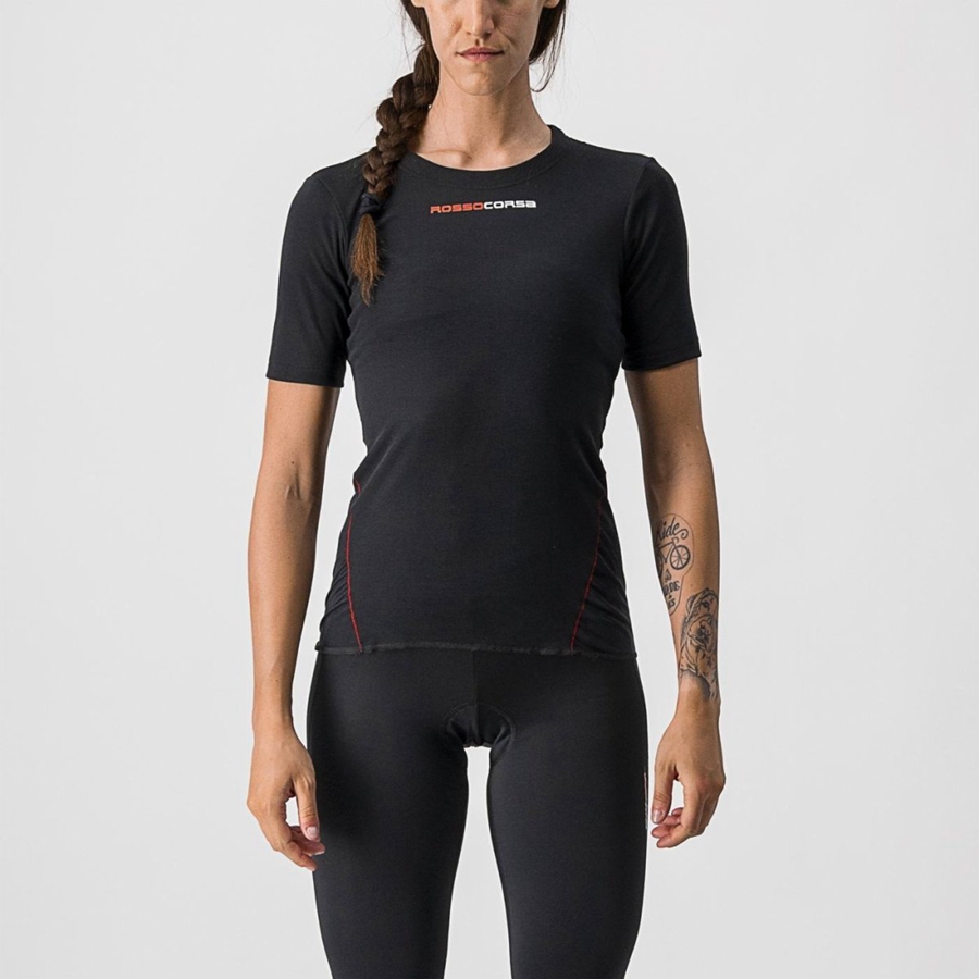 Black Rawlings PROSECCO TECH W SHORT SLEEVE Women Base Layer | 4230TNJYX