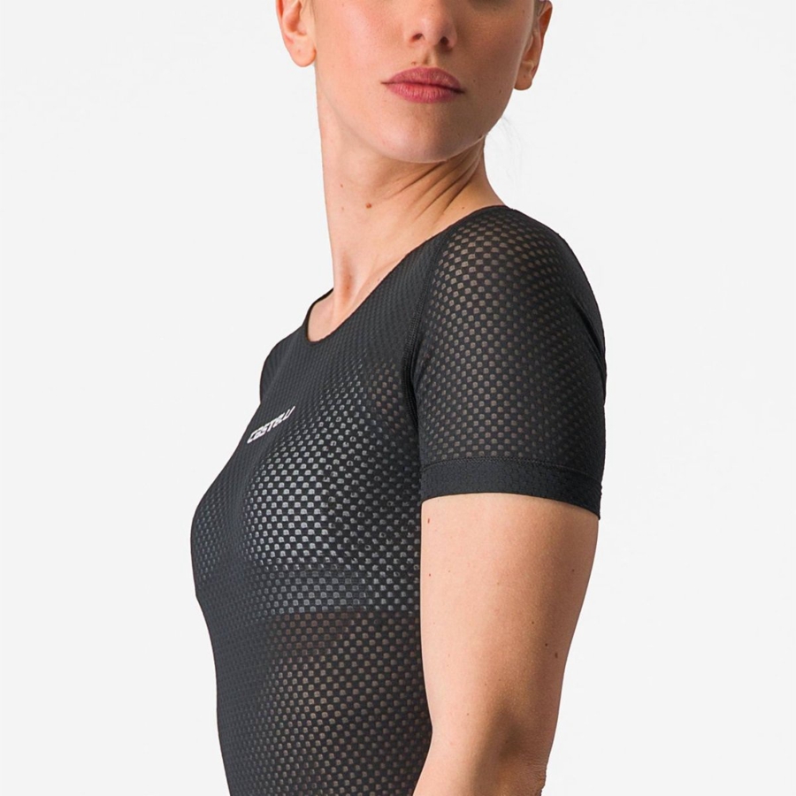 Black Rawlings PRO MESH W SHORT SLEEVE Women Base Layer | 3081RDMCE