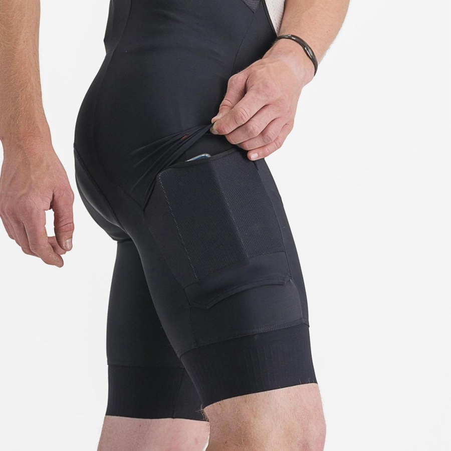 Black Rawlings UNLIMITED CARGO Men Bib Shorts | 9501WQZFH