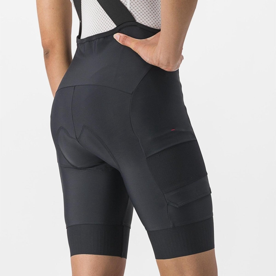 Black Rawlings UNLIMITED CARGO W Women Bib Shorts | 8521DVGMU