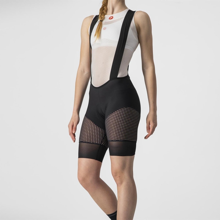 Black Rawlings UNLIMITED DT W LINER Women Bib Shorts | 7136TDNXP