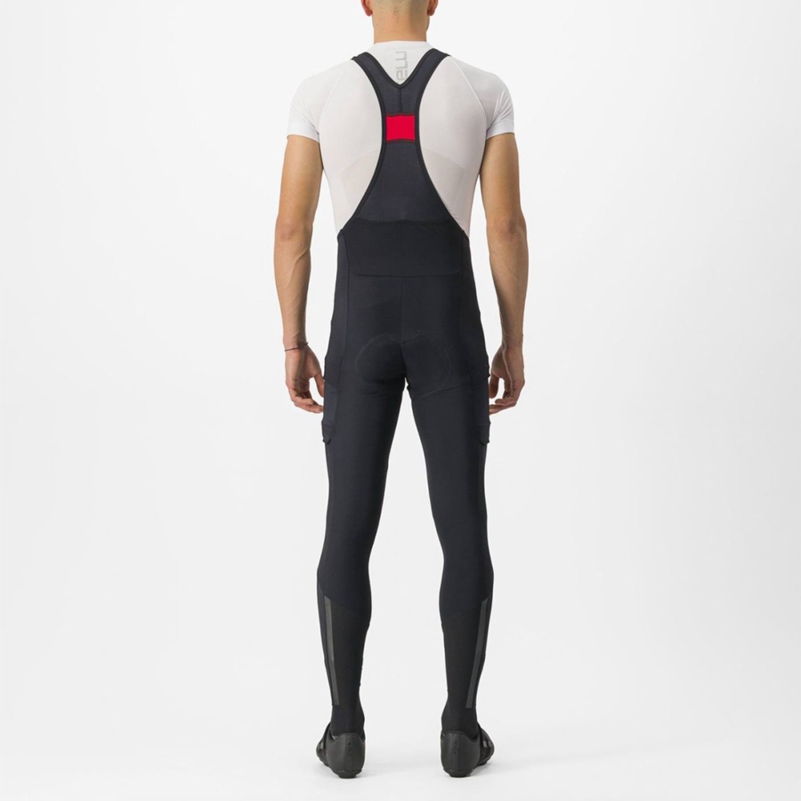 Black Rawlings UNLIMITED TRAIL Men Bib Tights | 2368POBFR