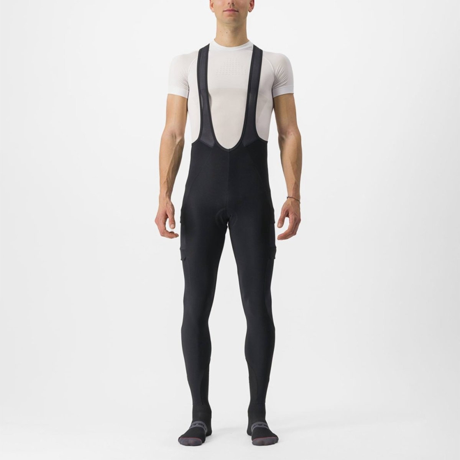 Black Rawlings UNLIMITED TRAIL Men Bib Tights | 2368POBFR