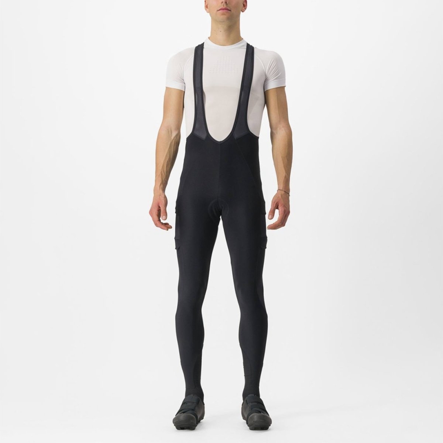 Black Rawlings UNLIMITED TRAIL Men Bib Tights | 2368POBFR