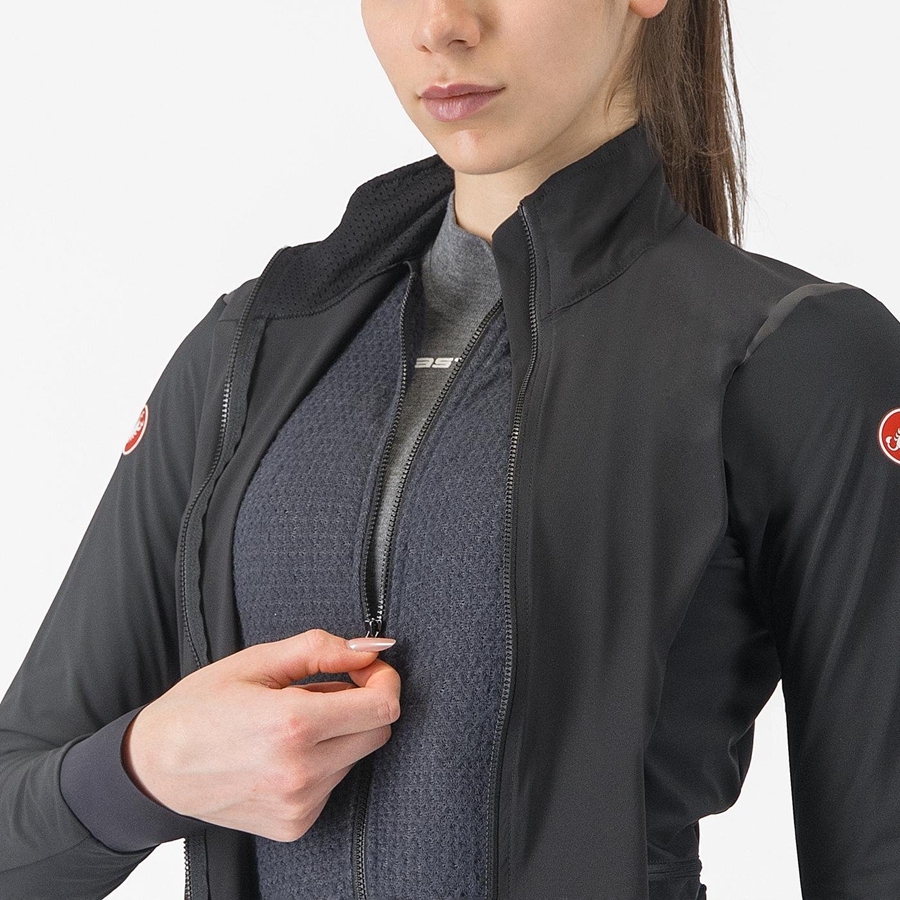 Black / Black Rawlings ALPHA FLIGHT ROS W Women Jackets | 4831RXHNA