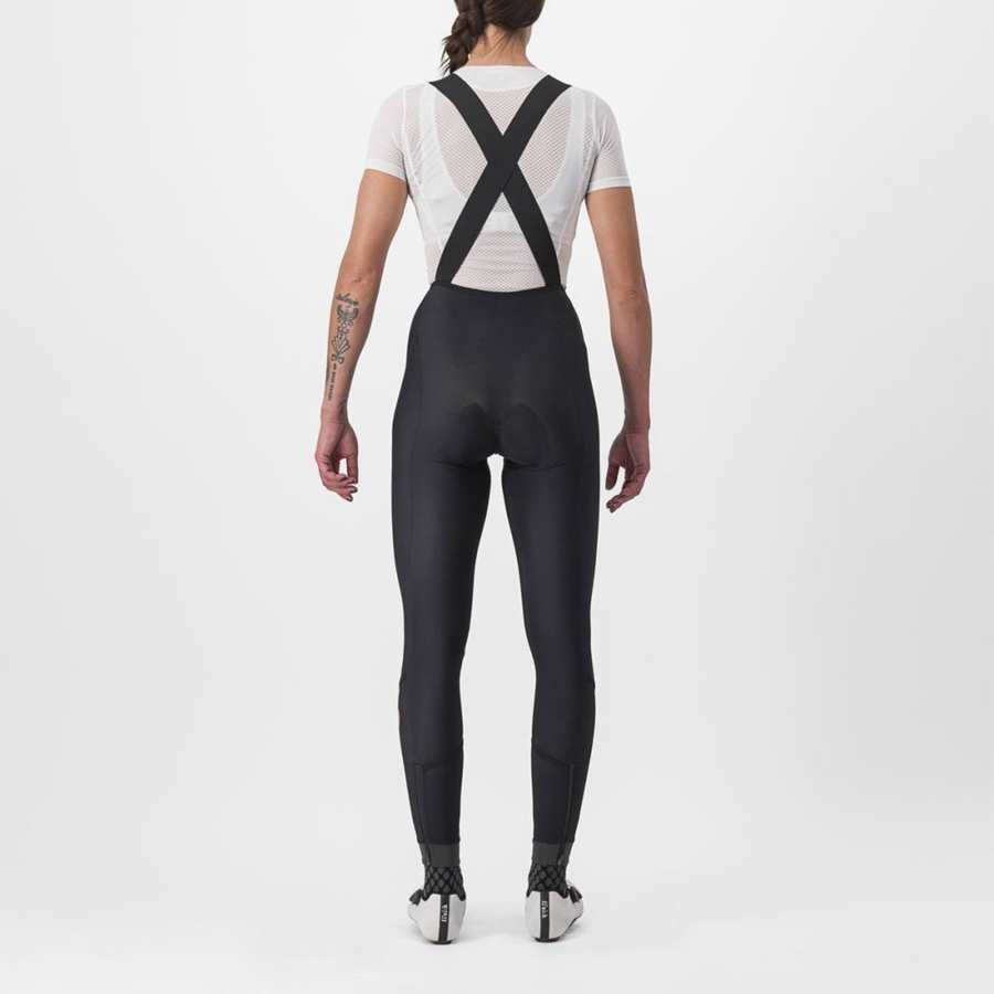 Black / Black Rawlings VELOCISSIMA DT Women Bib Tights | 7531LQHIJ