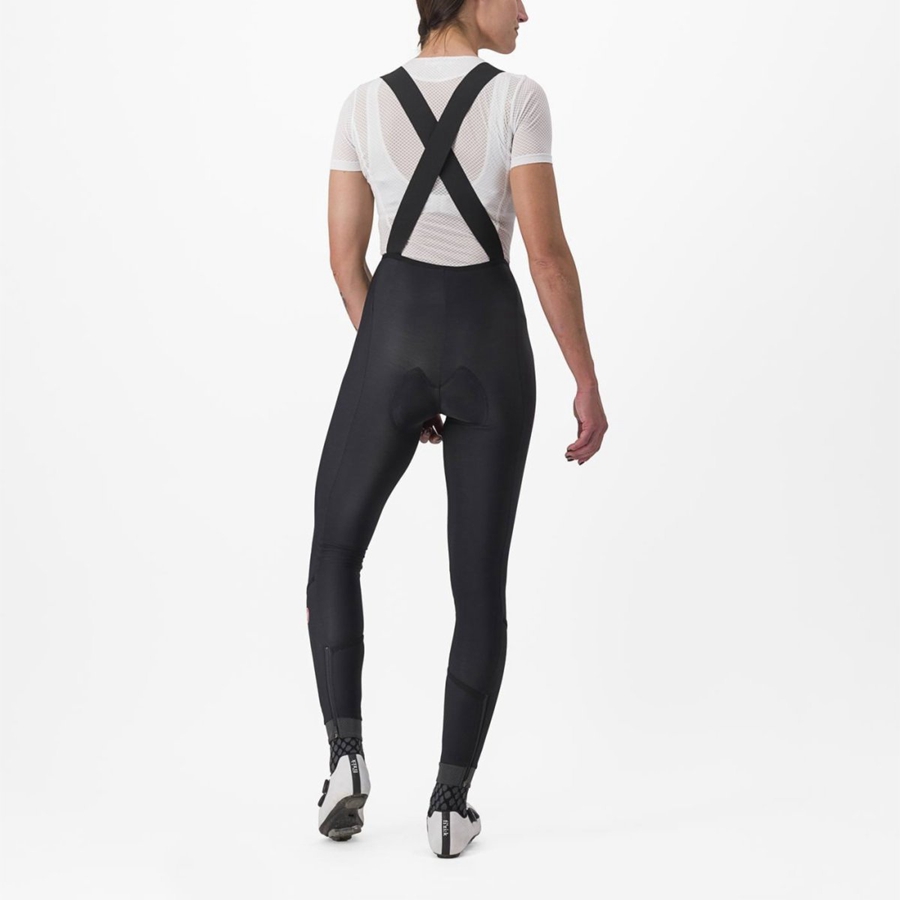 Black / Black Rawlings VELOCISSIMA DT Women Bib Tights | 7531LQHIJ