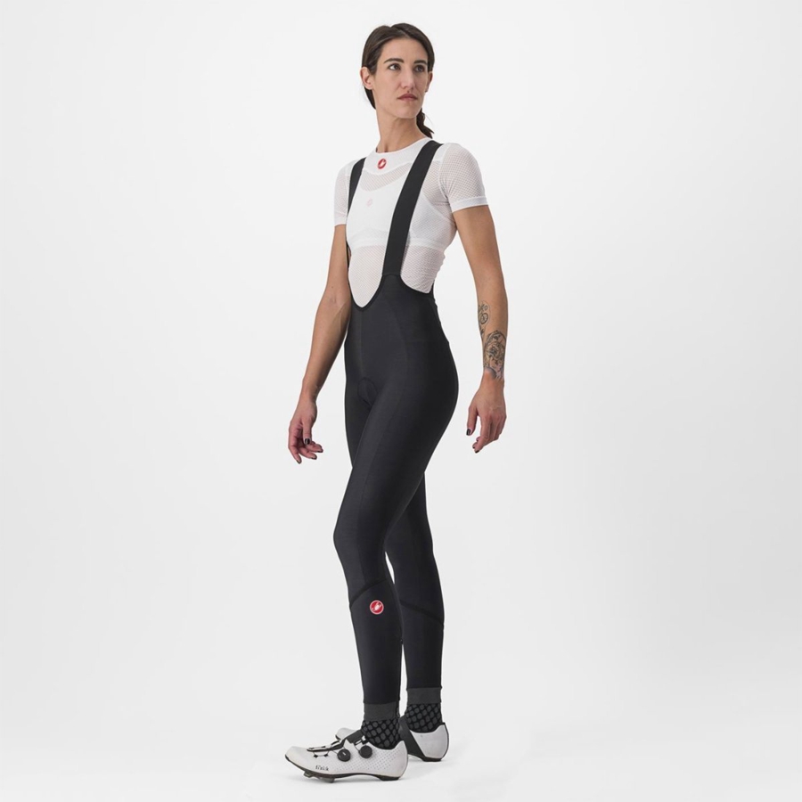 Black / Black Rawlings VELOCISSIMA DT Women Bib Tights | 7531LQHIJ