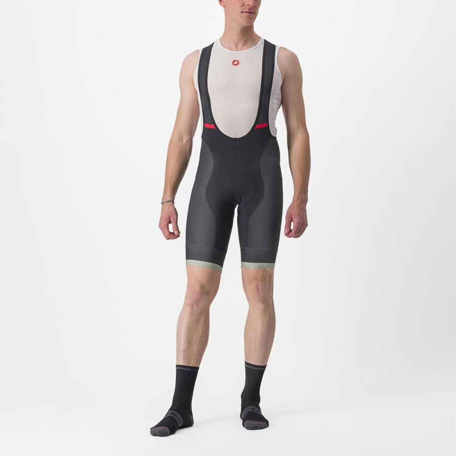 Black / Green Rawlings COMPETIZIONE KIT Men Bib Shorts | 0158TJBWS