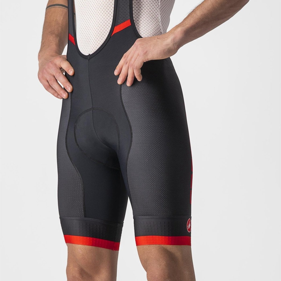 Black / Red Rawlings COMPETIZIONE KIT Men Bib Shorts | 9032MEURB