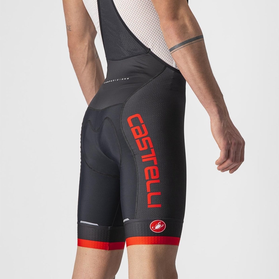 Black / Red Rawlings COMPETIZIONE KIT Men Bib Shorts | 9032MEURB