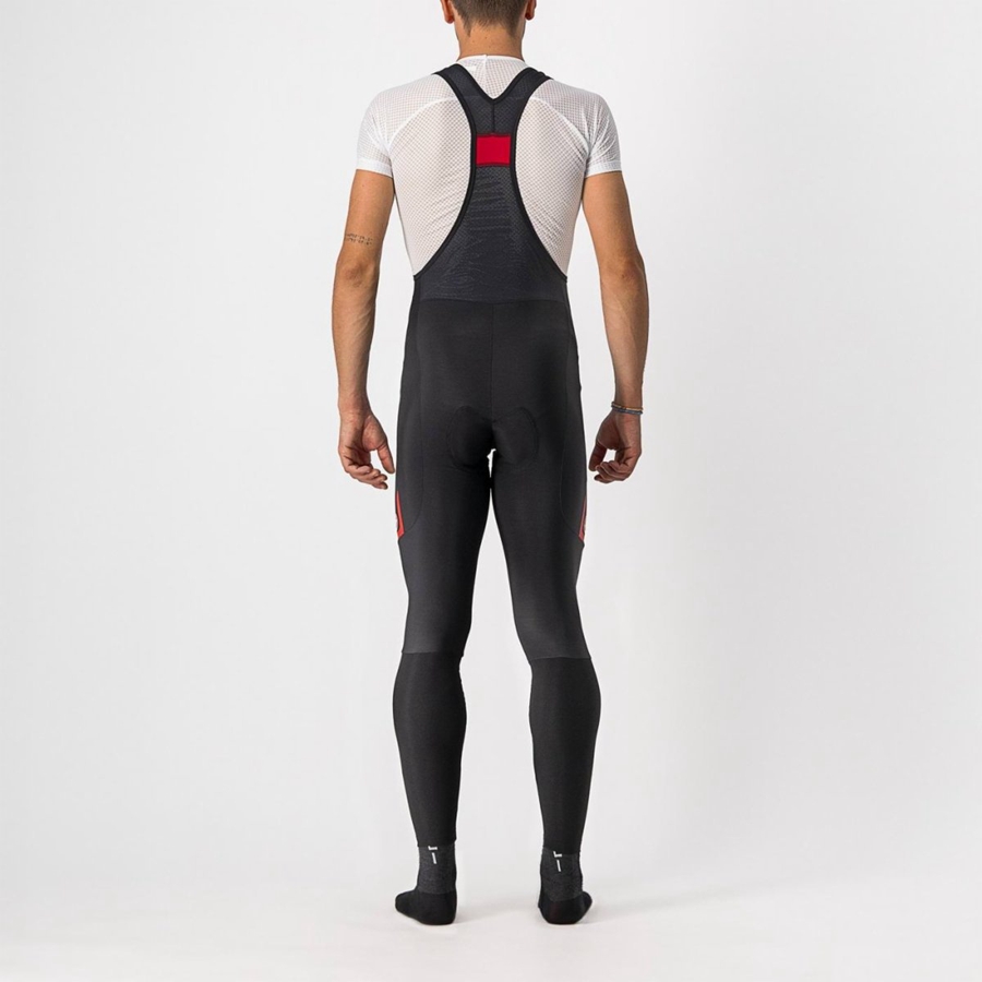 Black / Red Rawlings VELOCISSIMO 5 Men Bib Tights | 4521TZYUX