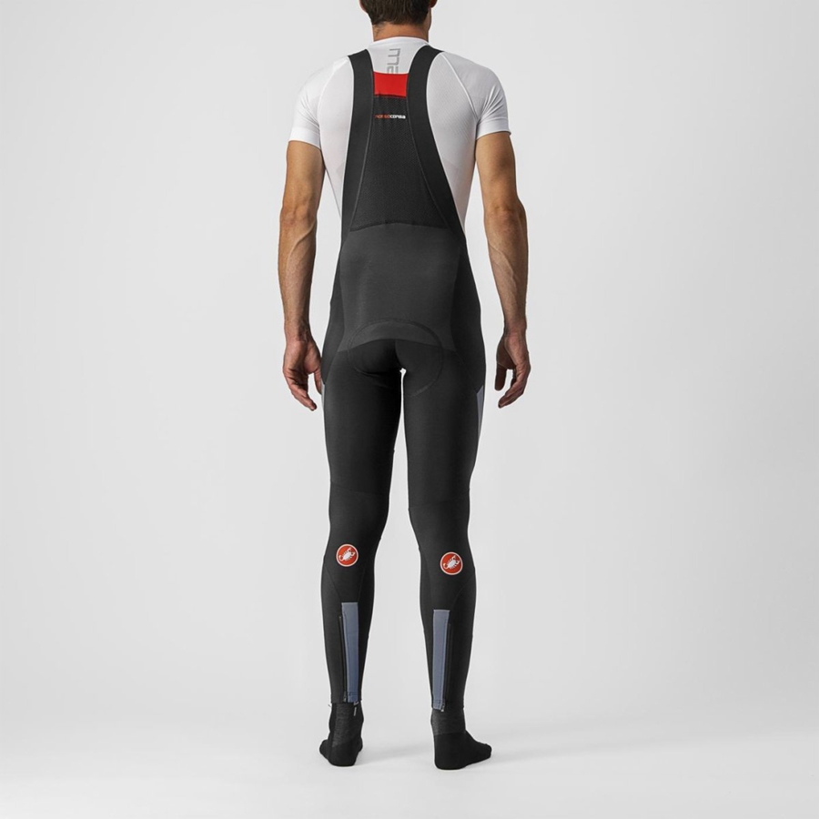 Black / Silver Rawlings SORPASSO RoS Men Bib Tights | 0759JPBTO