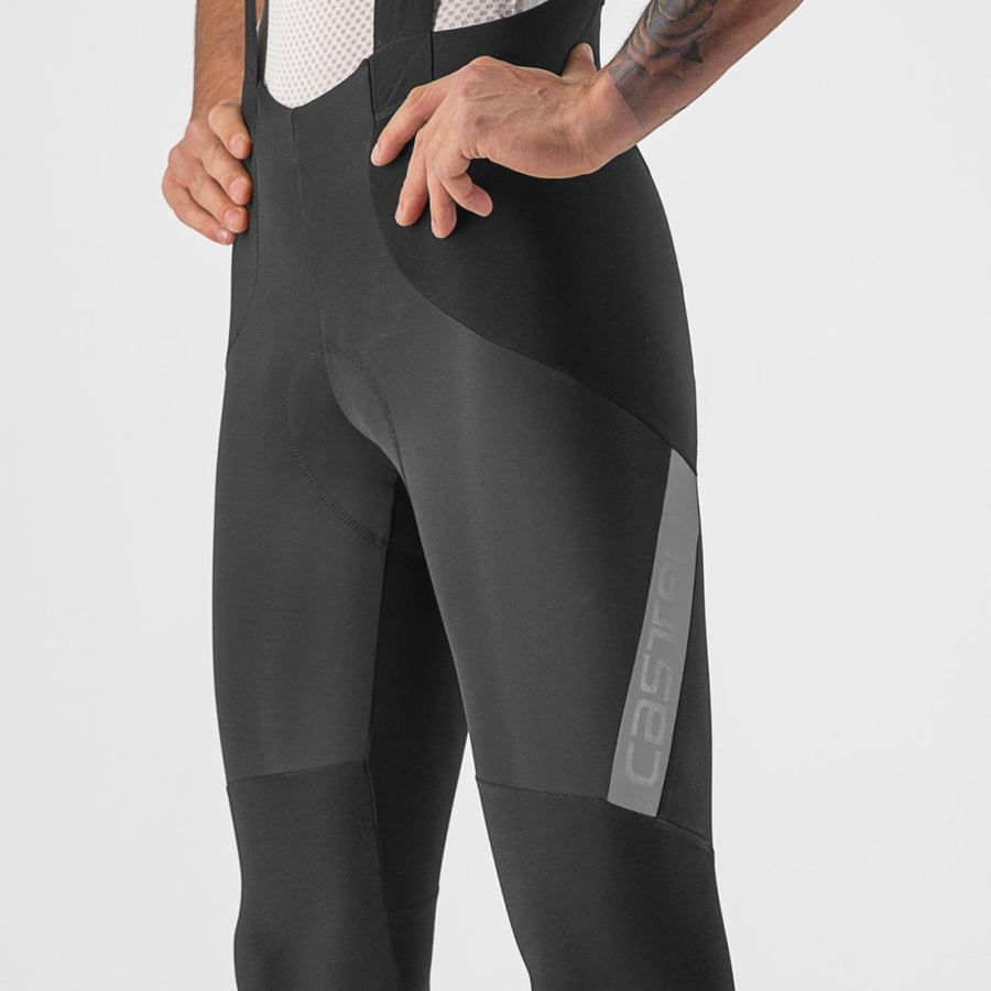 Black / Silver Rawlings SORPASSO RoS Men Bib Tights | 0759JPBTO