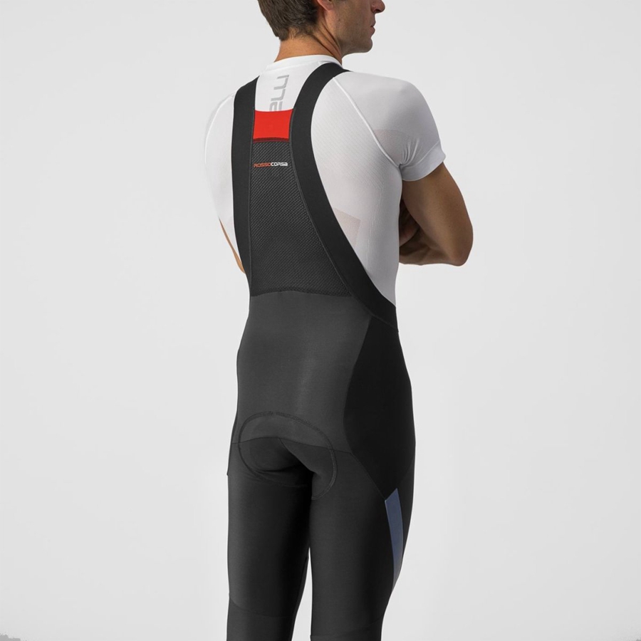 Black / Silver Rawlings SORPASSO RoS Men Bib Tights | 0759JPBTO