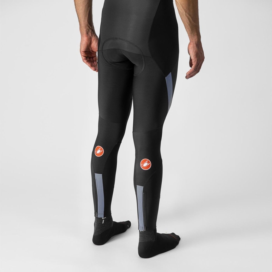 Black / Silver Rawlings SORPASSO RoS Men Bib Tights | 0759JPBTO