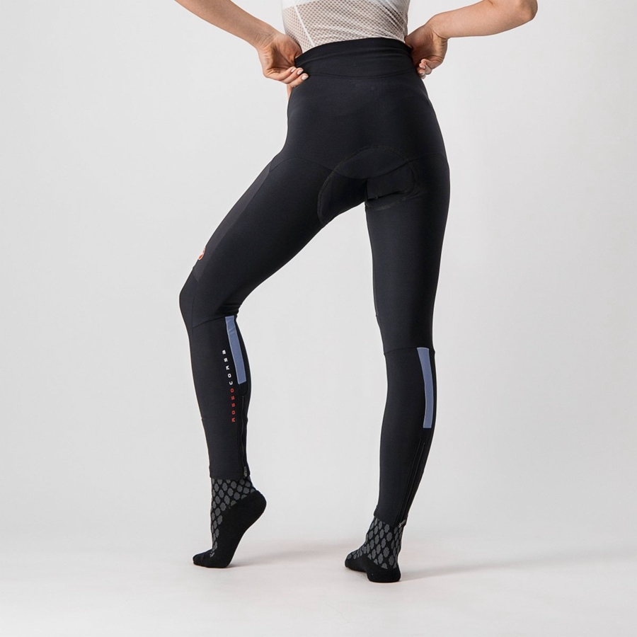 Black / Silver Rawlings SORPASSO RoS W Women Leggings | 2679WDHEB