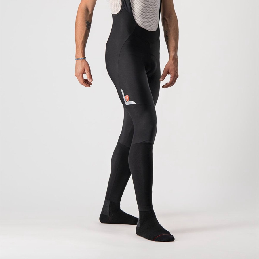 Black / Silver Rawlings VELOCISSIMO 5 Men Bib Tights | 9368BOSTX