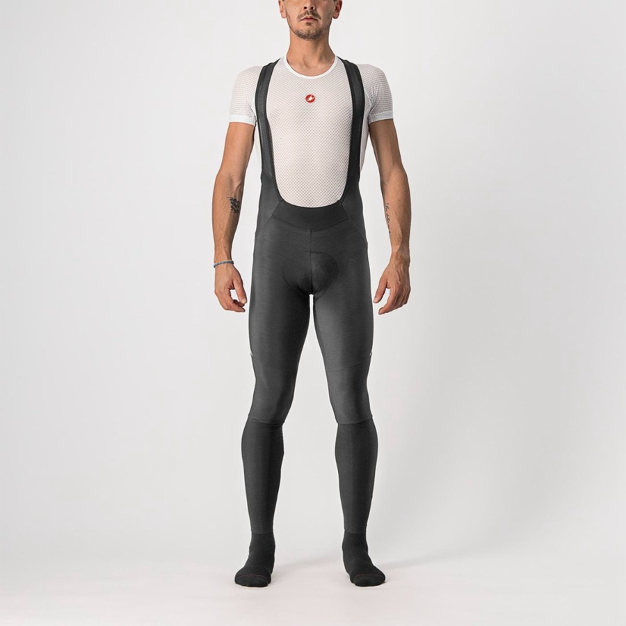 Black / Silver Rawlings VELOCISSIMO 5 Men Bib Tights | 9368BOSTX