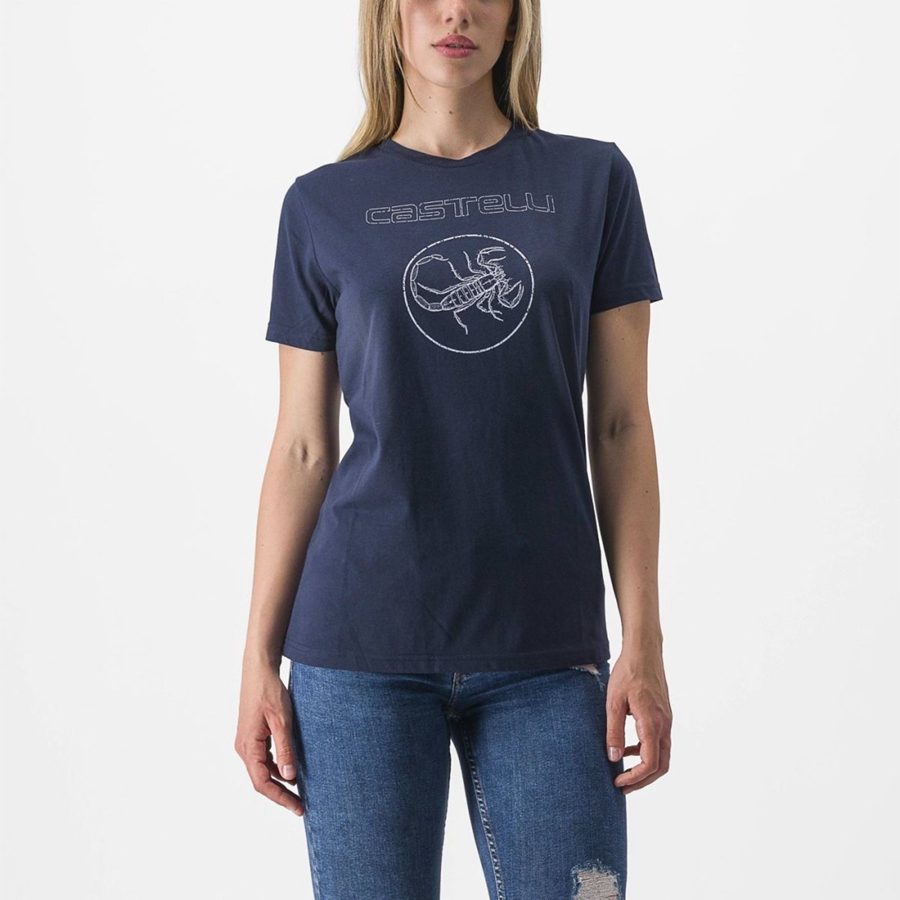 Blue Rawlings PEDALARE TEE Women Casual | 3496AZQOP