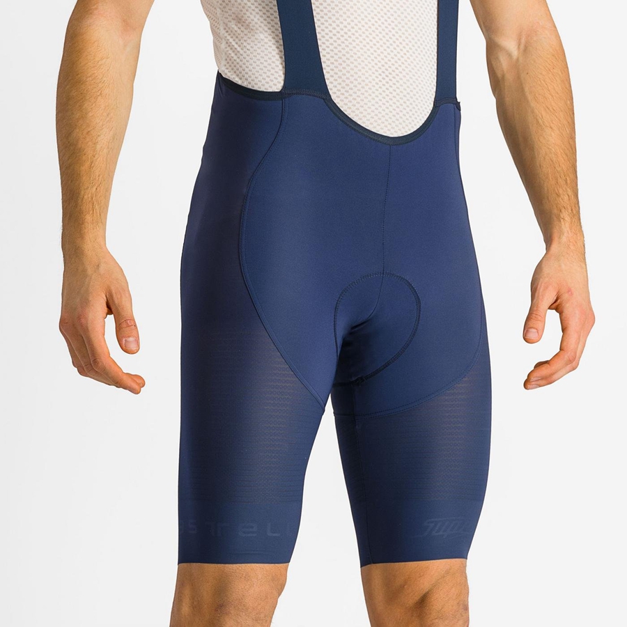 Blue Rawlings SUPERLEGGERA Men Bib Shorts | 7458QBJCO