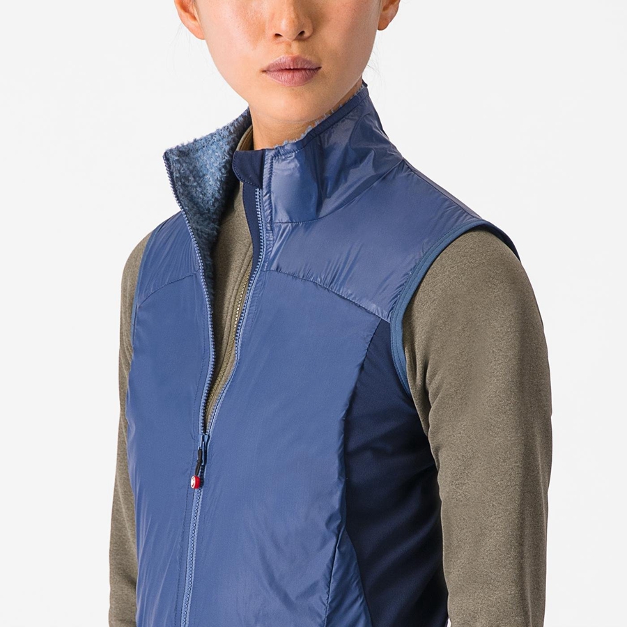 Blue / Blue Rawlings UNLIMITED W PUFFY Women Vest | 3842KXONP