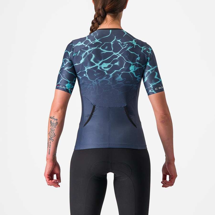 Blue / Light Turquoise Rawlings FREE SPEED 2 W RACE TOP Women Suits | 5089XZJGN