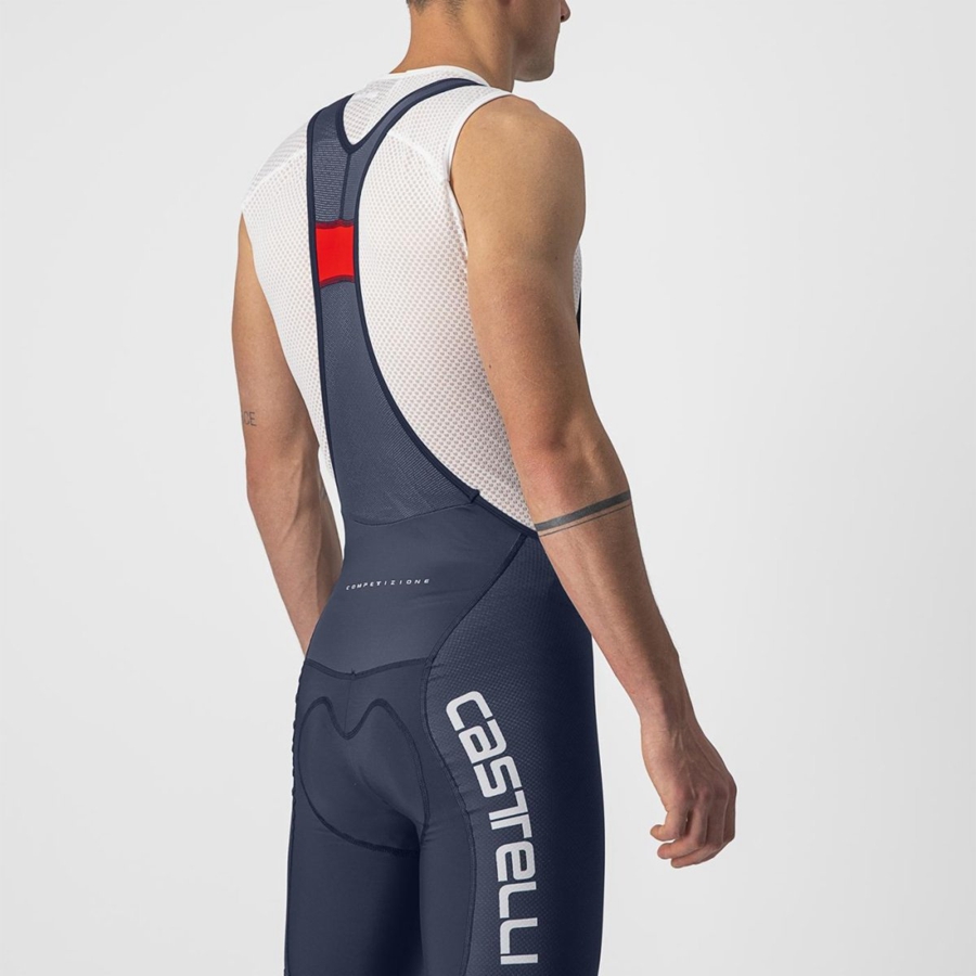 Blue / White / Silver Rawlings COMPETIZIONE KIT Men Bib Shorts | 4207RIOVC