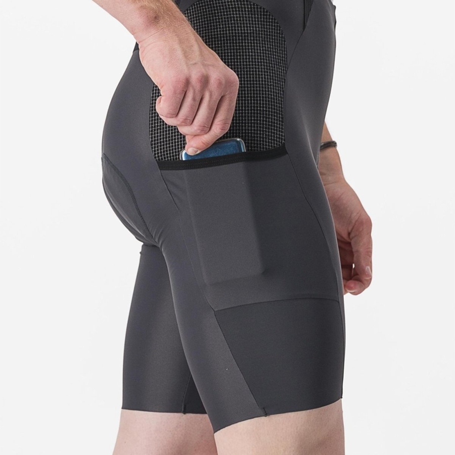 Dark Grey Rawlings FREE UNLIMITED Men Bib Shorts | 9173IOYKD