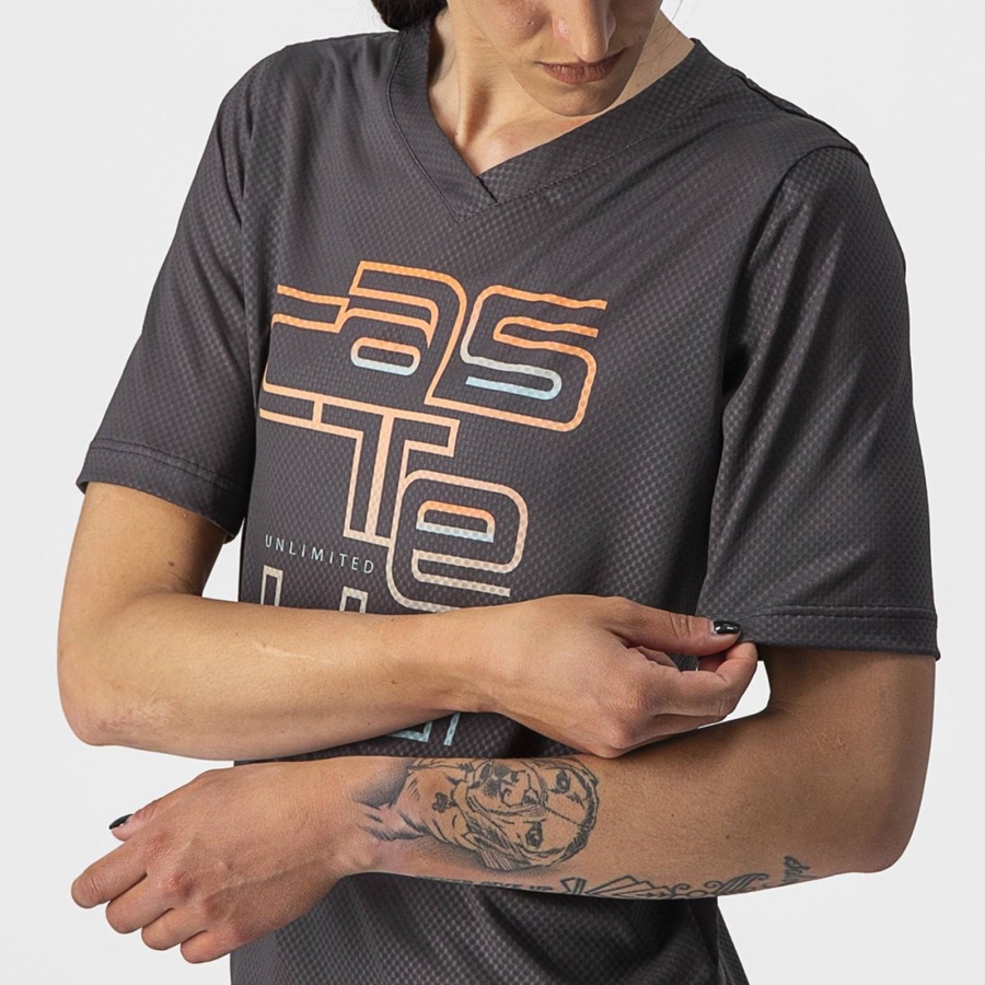 Dark Grey Rawlings TRAIL TECH W TEE Women Jersey | 3857LAUXJ