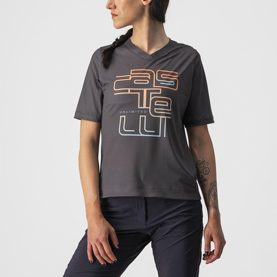 Dark Grey Rawlings TRAIL TECH W TEE Women Jersey | 3857LAUXJ