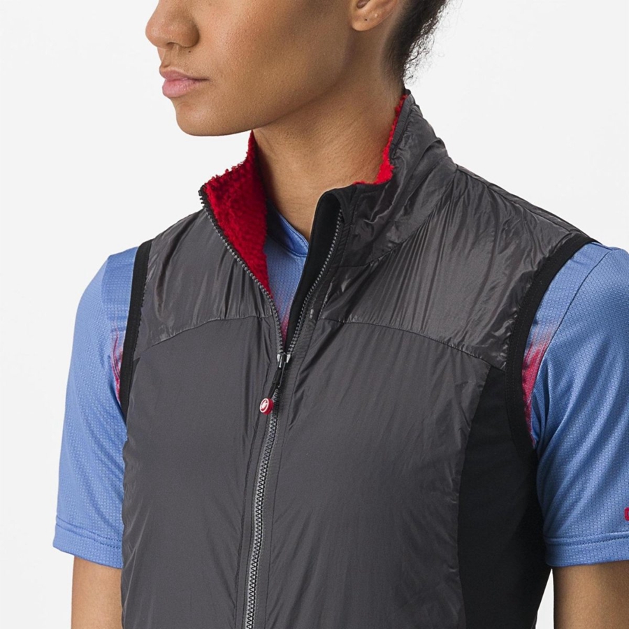 Dark Grey / Red Rawlings UNLIMITED W PUFFY Women Vest | 9152UVDXO