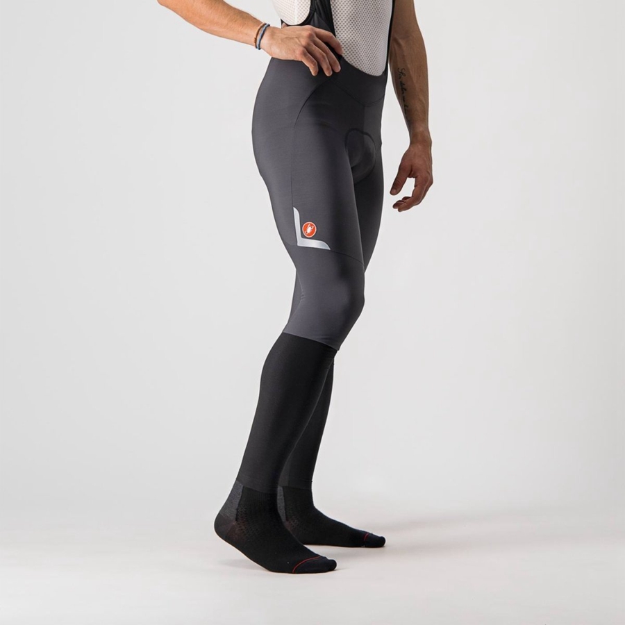 Dark Grey / Silver Rawlings VELOCISSIMO 5 Men Bib Tights | 7691ZDOQS