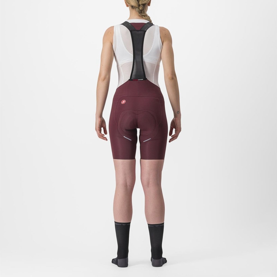 Deep Burgundy Rawlings FREE AERO RC W Women Bib Shorts | 8934KXPIH